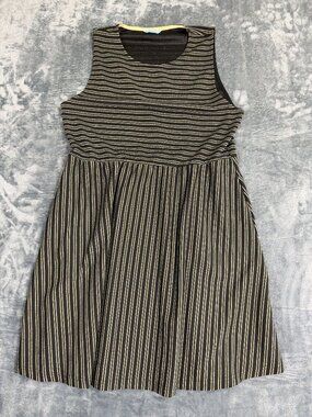 Draper James RSVP Black & Gold Striped Sleeveless Midi Dress XXL